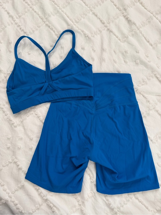 Aoxjox Pants - Aoxjox Blue Sports Bra & Biker Shorts Set XS